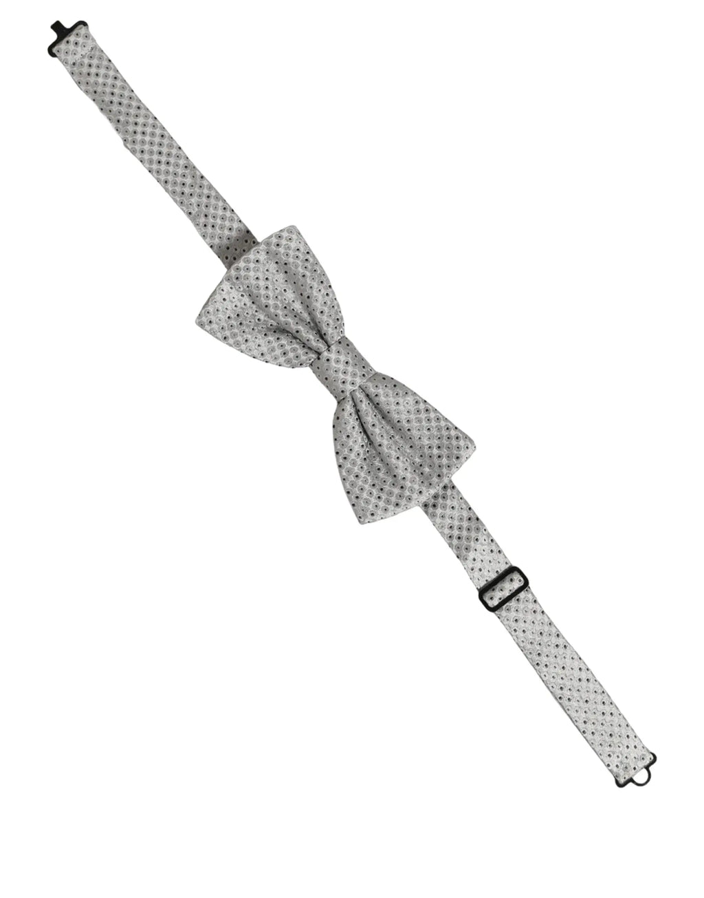 Noeud papillon dolce & gabbana pour homme gris à pois noirs en tissu léger ajustable au cou