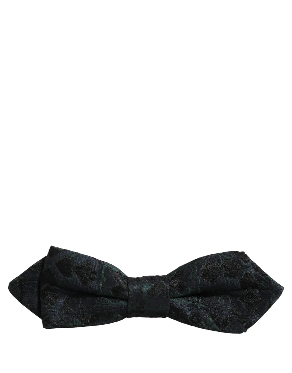 Dolce & gabbana homme noeud papillon noir vert à motifs paisley ajustable en tissu texturé avec motif floral subtil