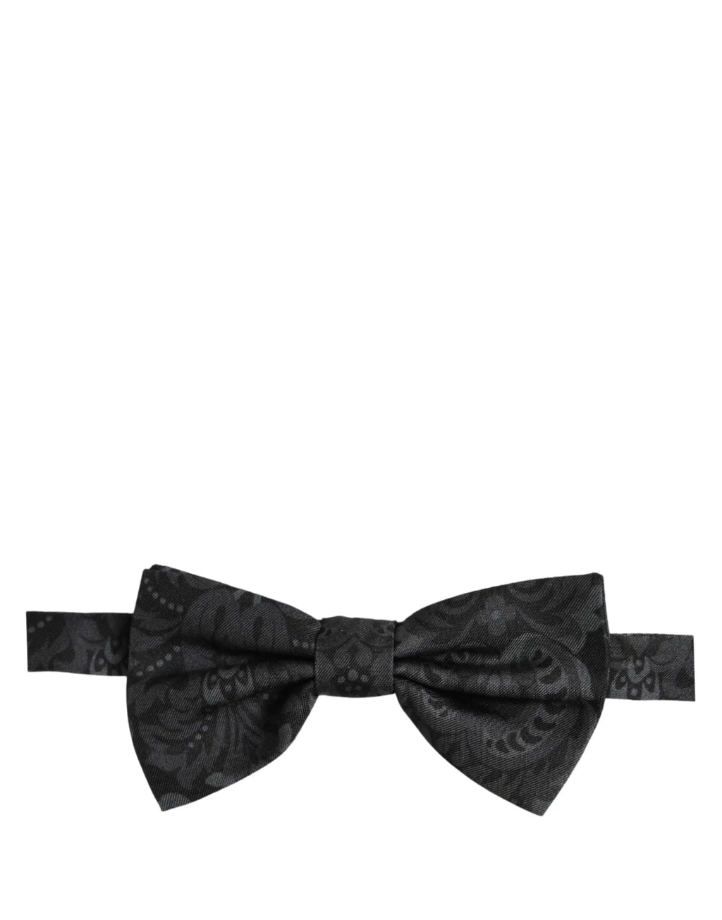 Dolce & Gabbana homme nœud papillon noir en soie avec motif paisley subtil et tissu texturé réglable au cou