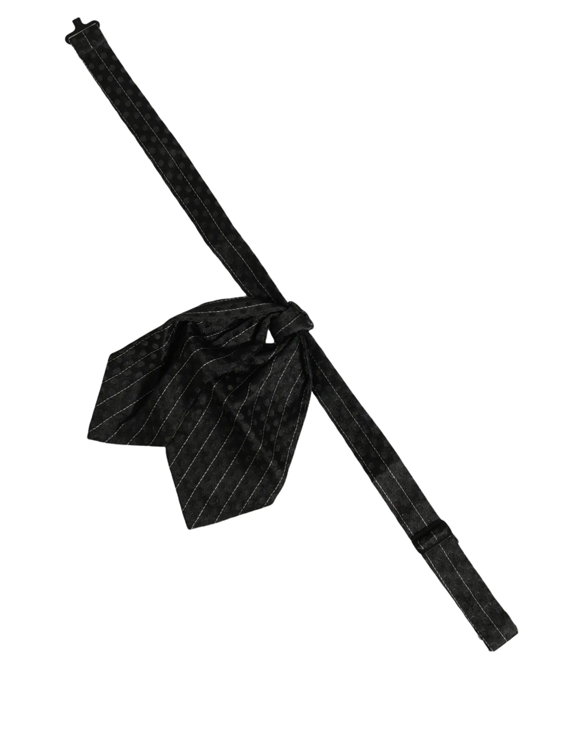 Dolce & gabbana homme cravate noire à rayures en soie avec motif texturé subtil et finition satinée réglable