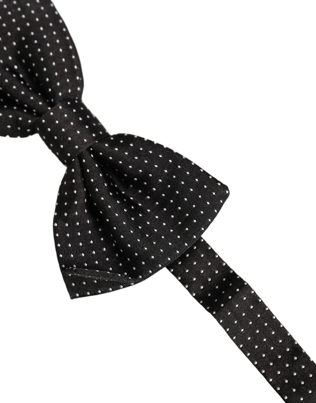 Dolce & gabbana cravate papillon noir en soie avec motif discret de petits pois blancs réglable pour homme