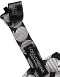 Cravate papillon ajustable noire et argent à motifs en soie dolce and gabbana homme fabriquée en italie
