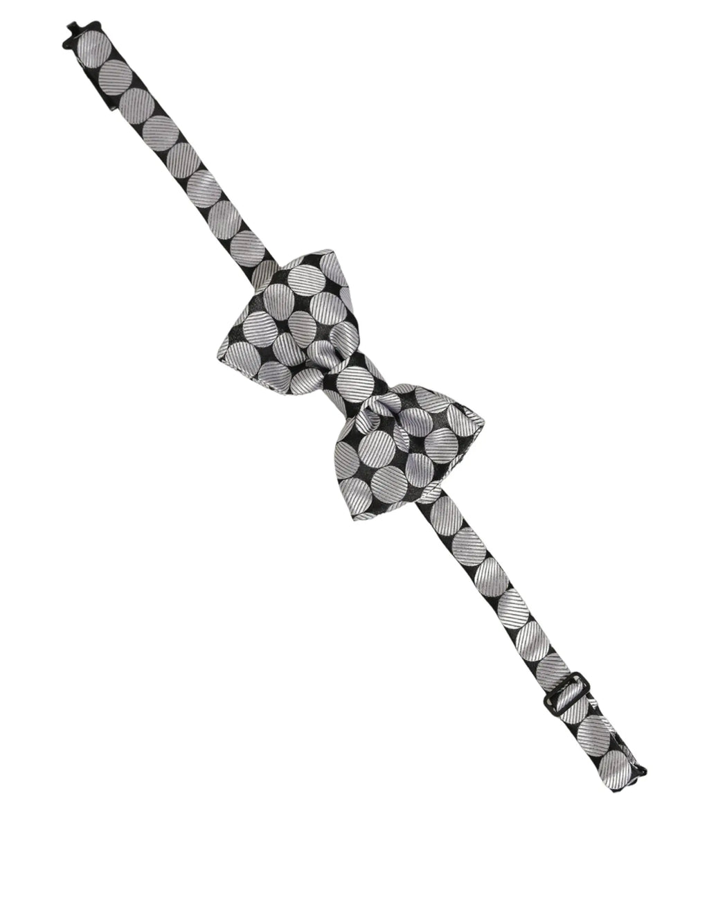 Un nœud papillon dolce & gabbana pour homme noir et argent à pois avec un design moderne ajustable