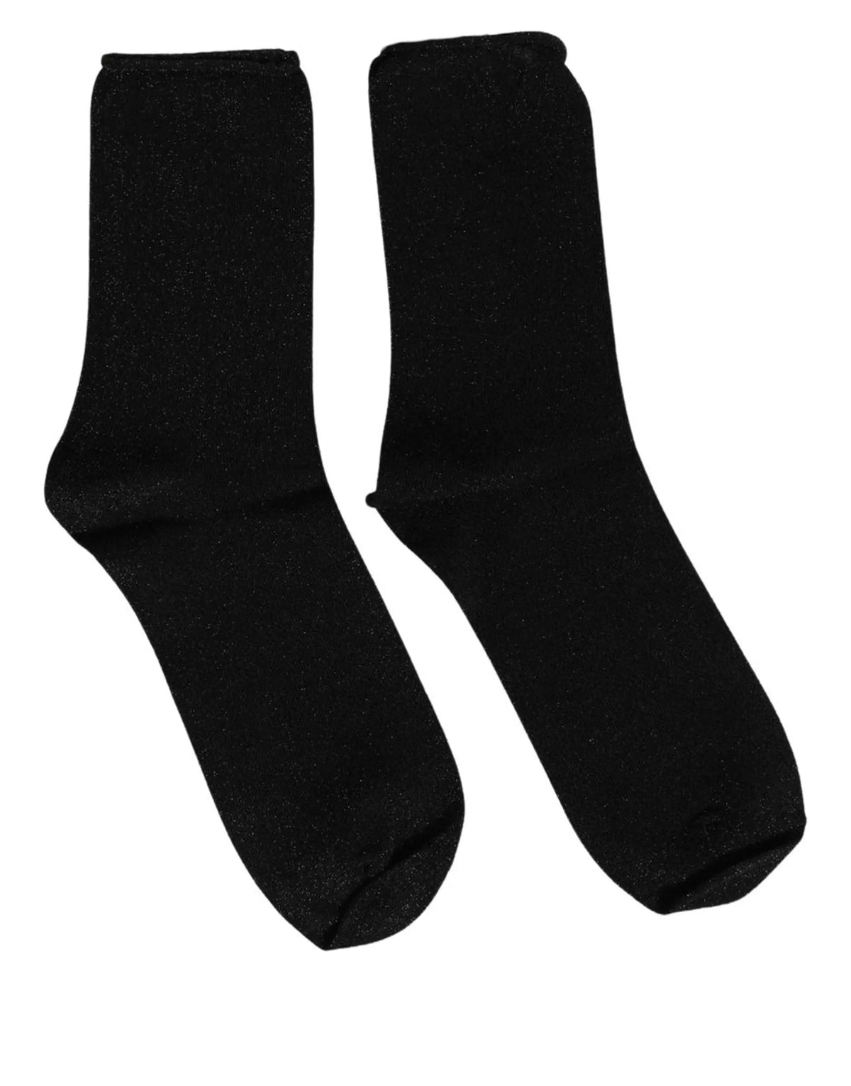 Dolce & gabbana chaussettes pour homme en viscose noires mi-mollet avec texture scintillante subtile