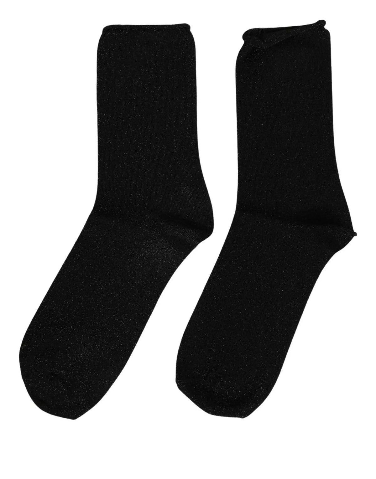 Une paire de chaussettes homme dolce & gabbana noires en viscose avec texture brillante et longueur à la cheville