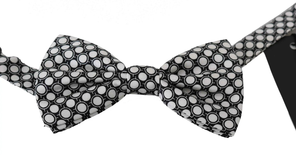 Dolce & gabbana noeud papillon homme noir blanc à pois ajustable design classique élégant