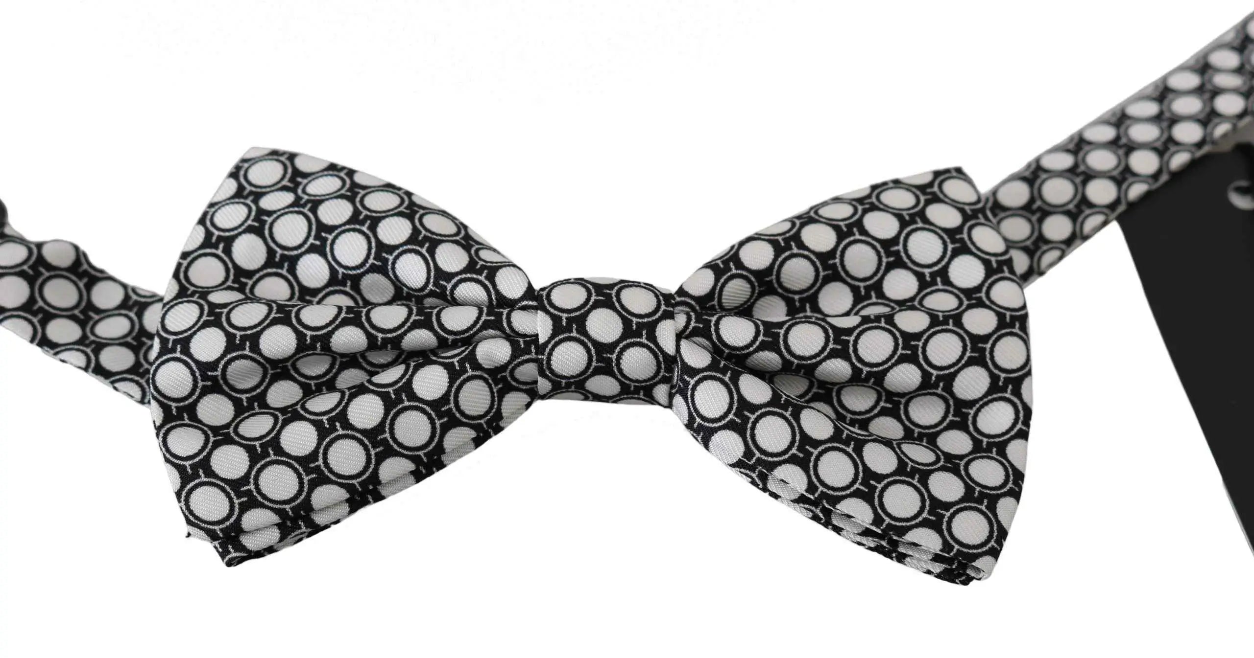 Dolce & gabbana noeud papillon homme noir blanc à pois ajustable design classique élégant