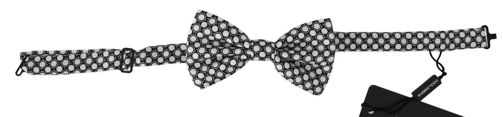Dolce & Gabbana nœud papillon homme noir et blanc à pois avec sangle réglable en coton