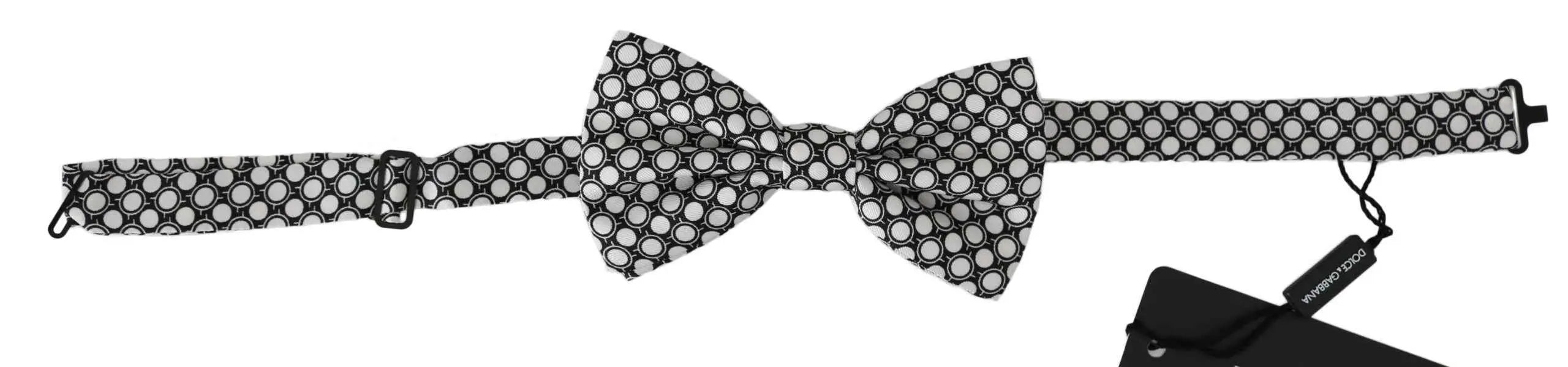 Dolce & Gabbana nœud papillon homme noir et blanc à pois avec sangle réglable en coton
