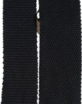 Cravate en tricot noir texturé avec motif tissé subtil dolce gabbana pour homme en soie bleu foncé ajustable