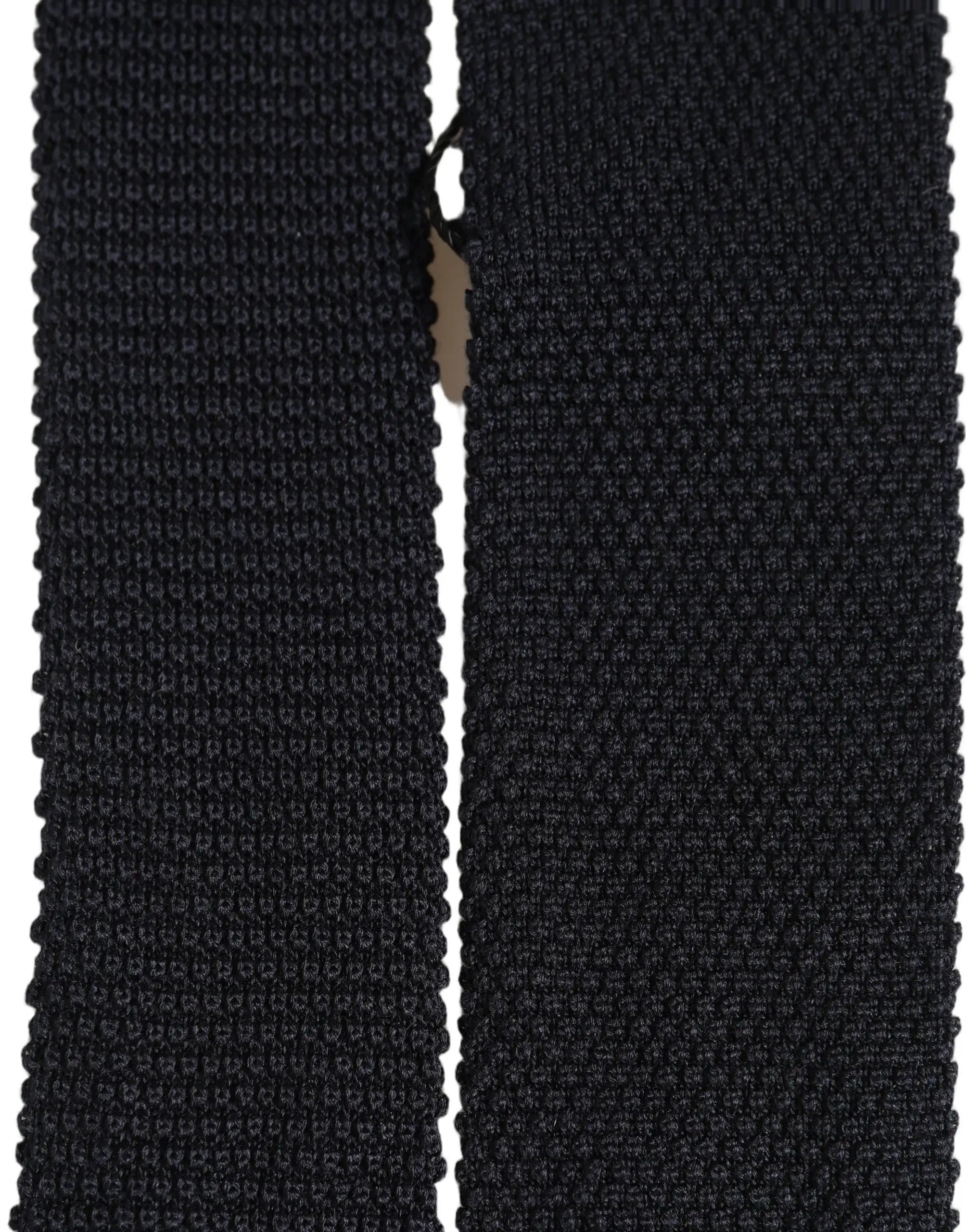 Cravate en tricot noir texturé avec motif tissé subtil dolce gabbana pour homme en soie bleu foncé ajustable