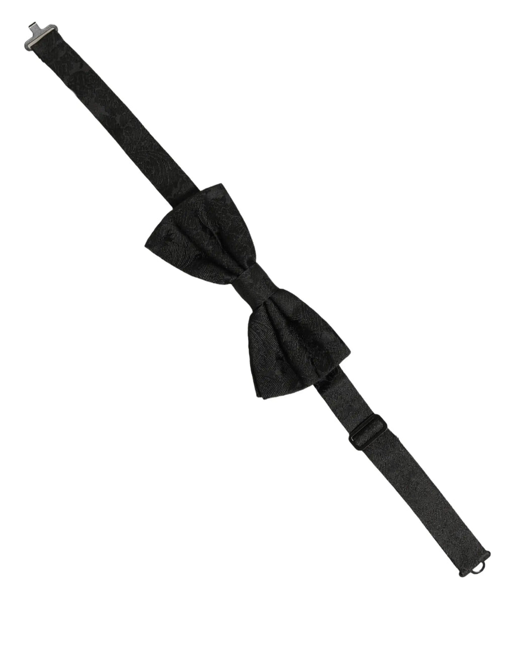 Noeud papillon dolce & gabbana pour homme en satin noir avec sangle ajustable et fermoir argenté