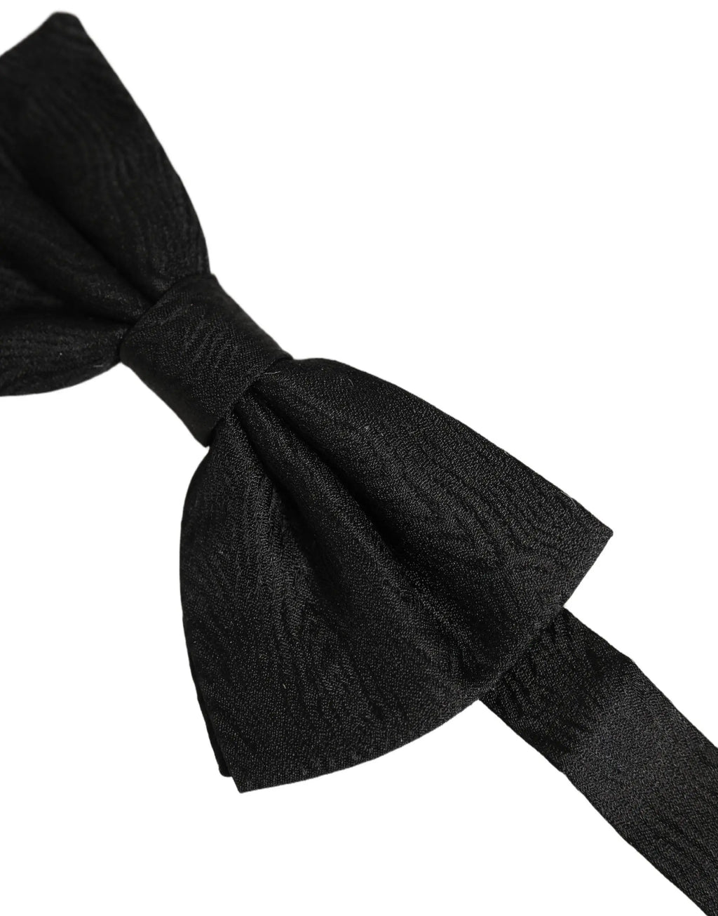 Dolce & gabbana men dark gray silk brocade adjustable neck papillon bow tie with a subtle textured pattern