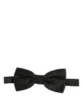 Dolce & Gabbana nœud papillon homme gris foncé avec pois blancs ajustable en tissu à motifs subtils