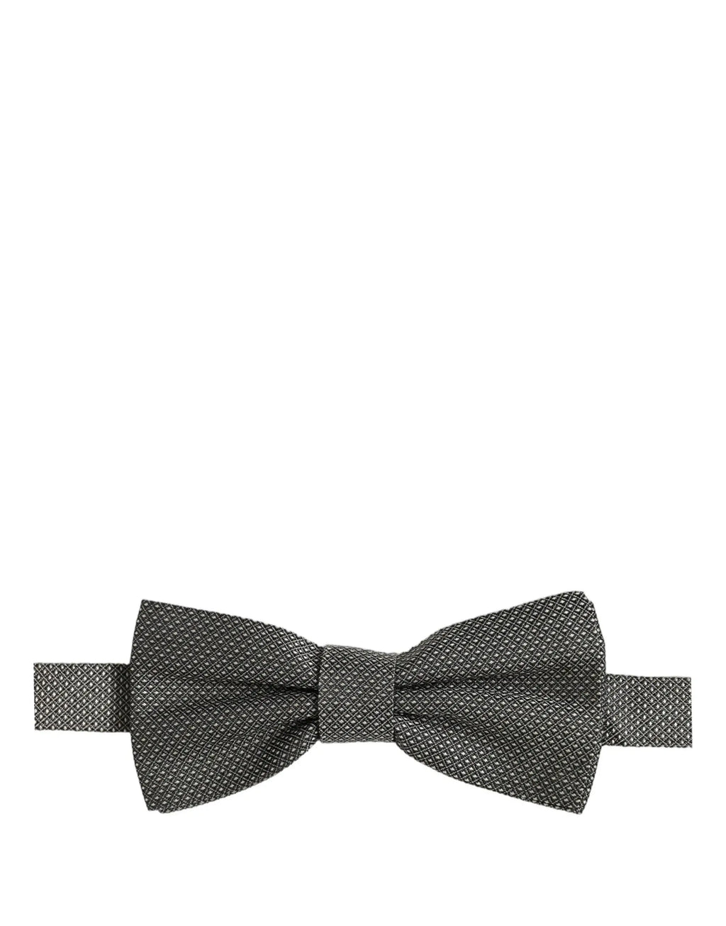 Un nœud papillon dolce & gabbana pour homme en soie grise charbon avec motif texturé ajustable