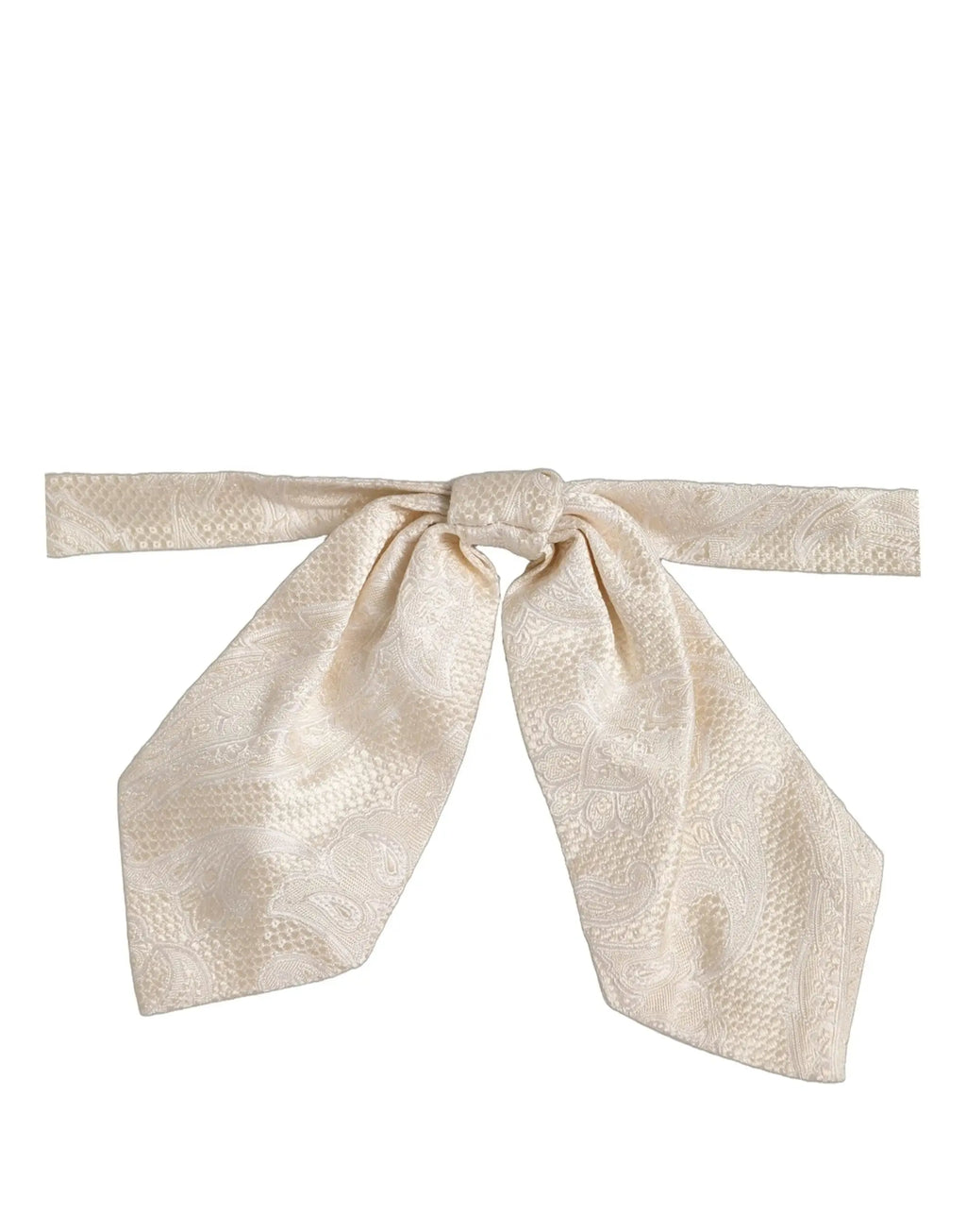 Noeud papillon en soie ivoire avec motif paisley délicat de dolce & gabbana pour homme en satin crème