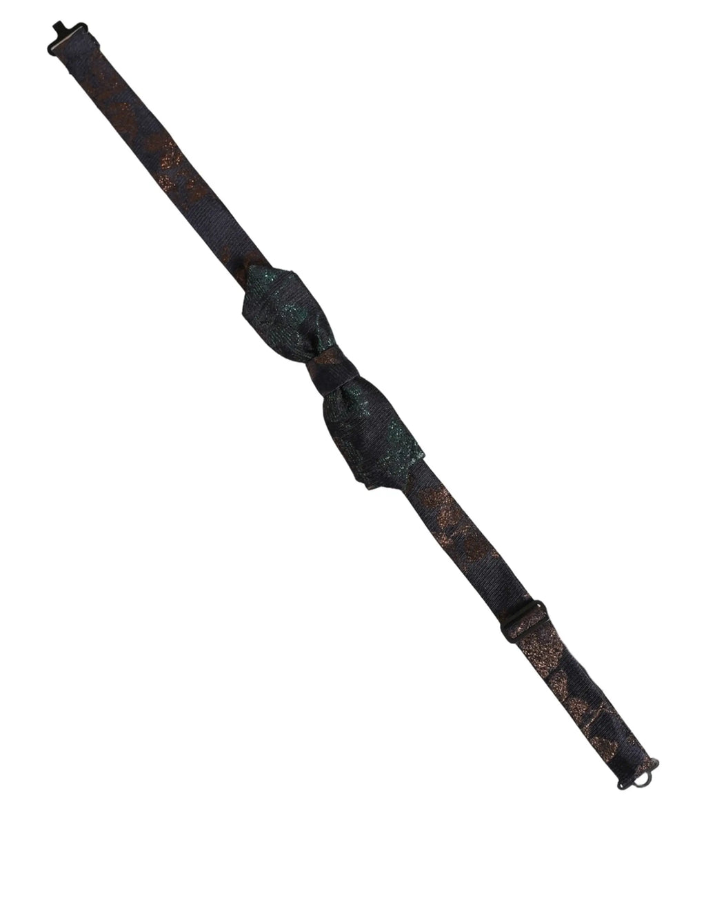Bracelet en cuir noir texturé avec patine brunâtre subtil pour le noeud papillon réglable en soie dolce & gabbana homme multicolore
