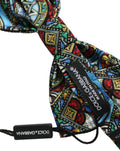 Cravate papillon dolce & gabbana pour homme en soie multicolore avec motif vitrail sicilien ajustable