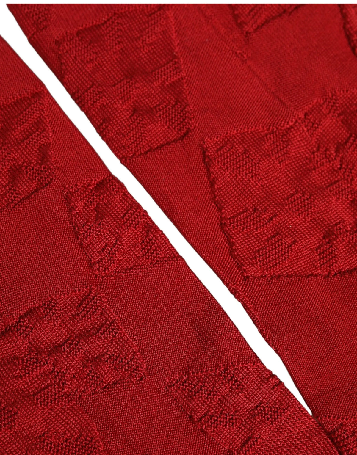 Chaussettes homme dolce & gabbana rouges en soie 100 pour cent avec motif texturé et couture blanche diagonale