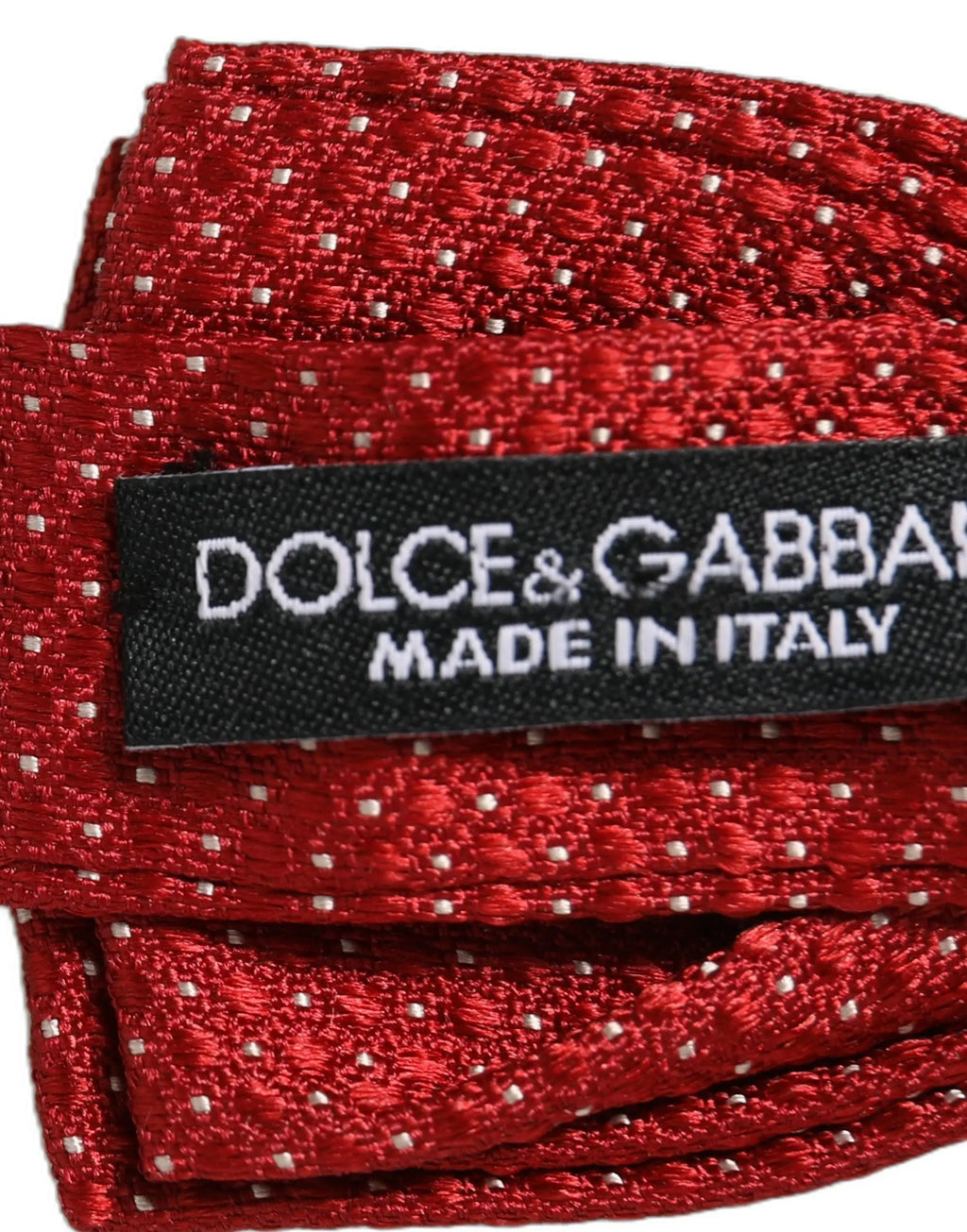 Cravate rouge dolce & gabbana en soie avec motif discret à pois blancs réglable pour homme