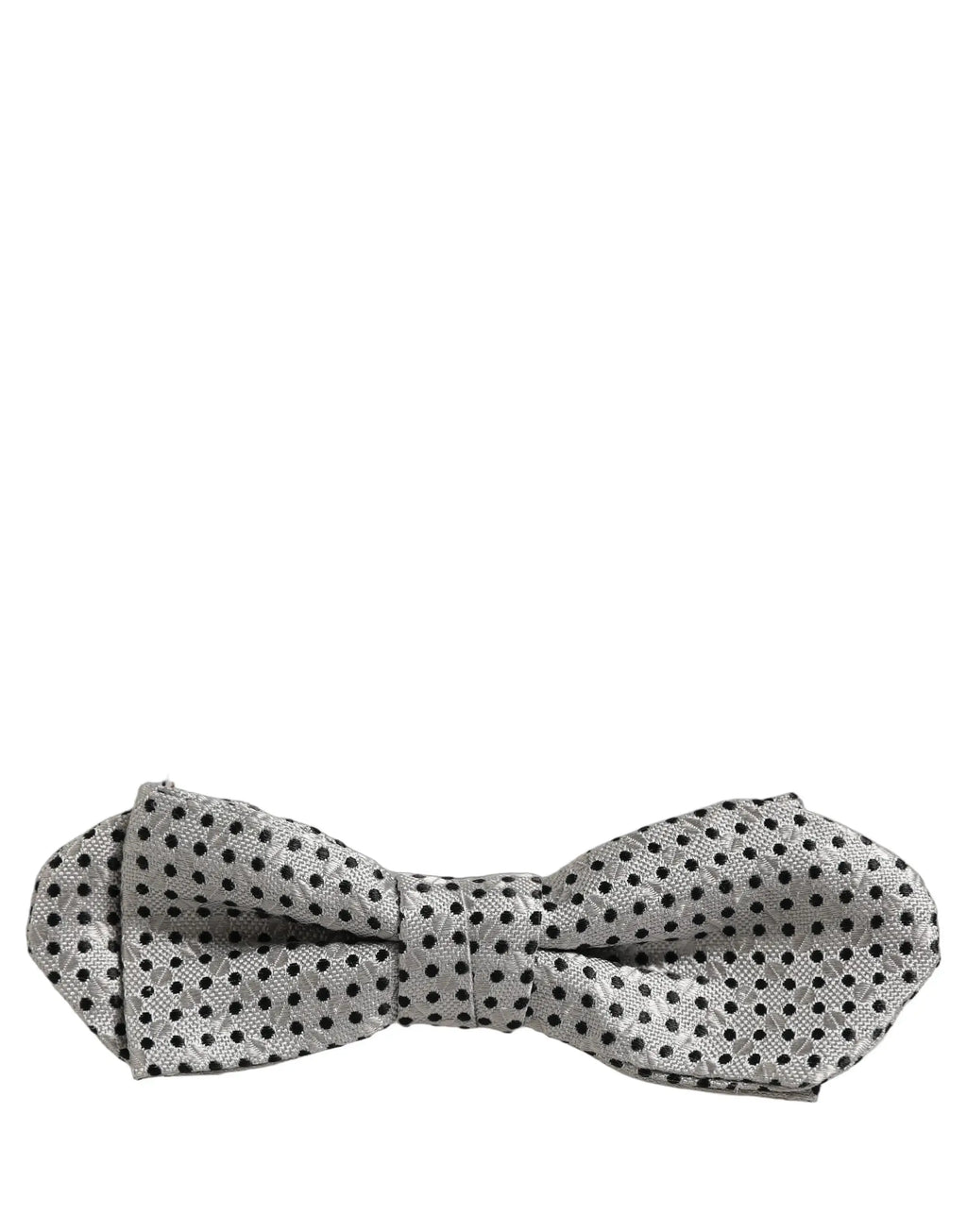 Noeud papillon homme dolce & gabbana argent avec pois noirs réglable en tissu texturé subtil