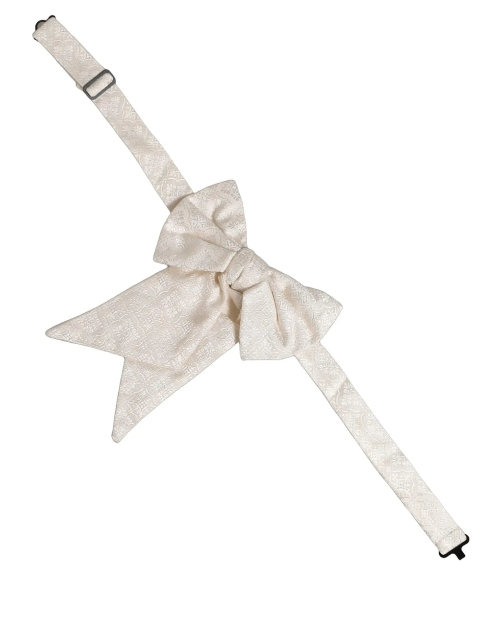 Nœud papillon dolce & gabbana pour homme en satin blanc crème avec motif paisley jacquard et sangle réglable