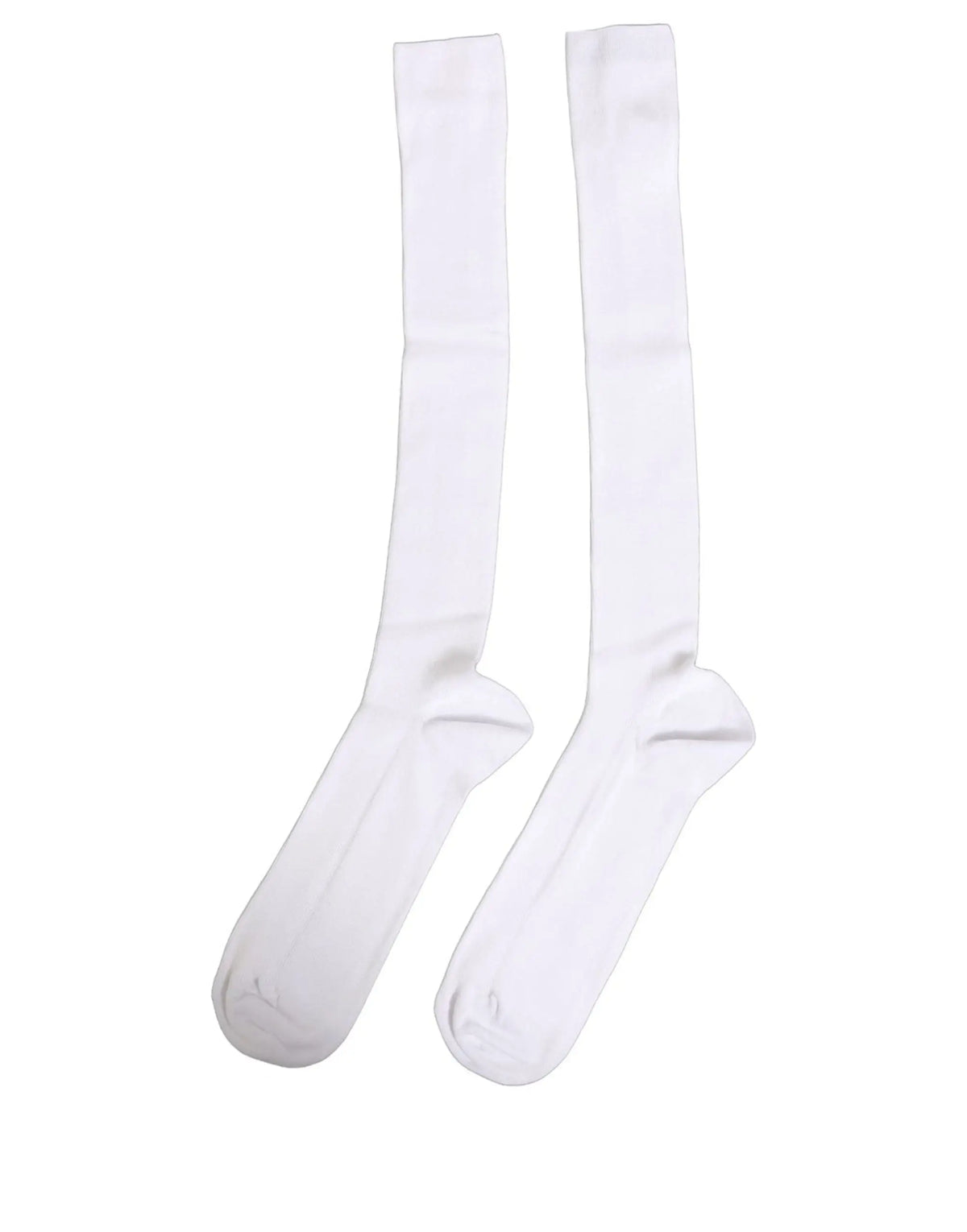 Une paire de chaussettes homme dolce & gabbana blanches en viscose longueur genou avec un design lisse et sans coutures