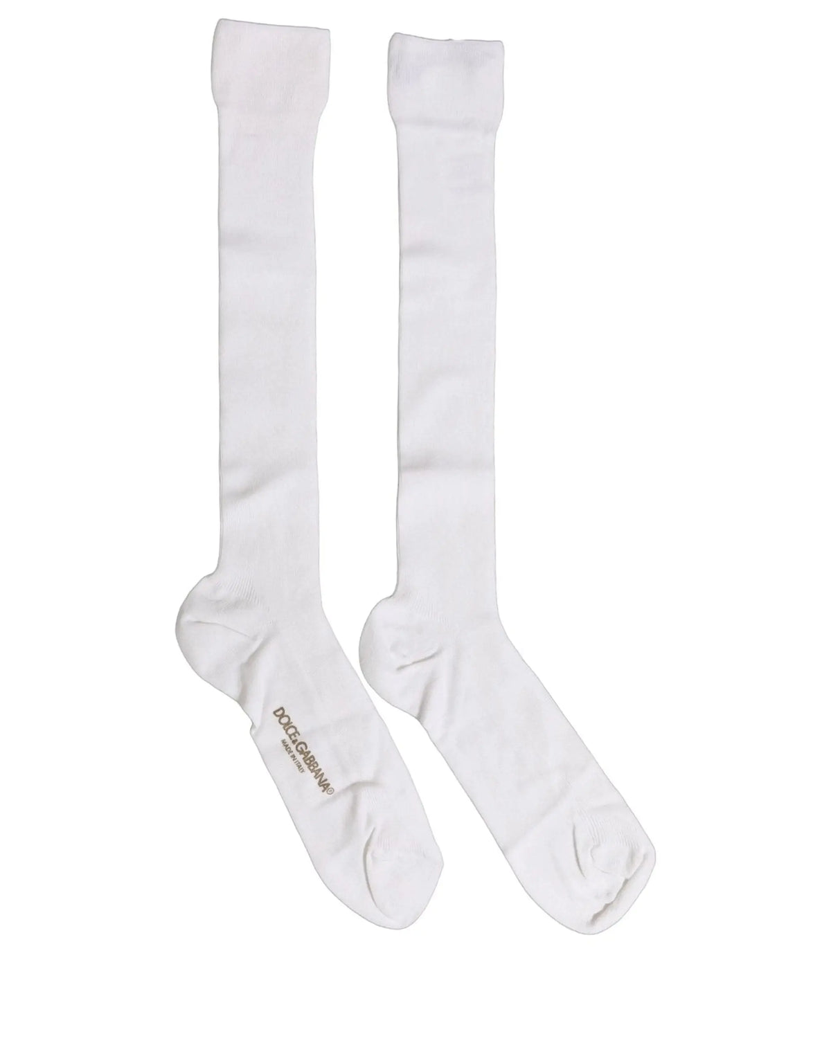 Paire de chaussettes pour homme dolce & gabbana blanches en viscose montantes avec logo brodé gris au talon arrière