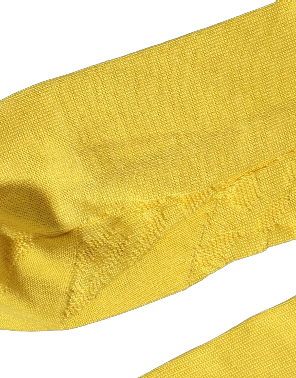 Chaussette mi-mollet dolce gabbana pour homme en soie jaune vif avec motif tissé texturé et talon renforcé