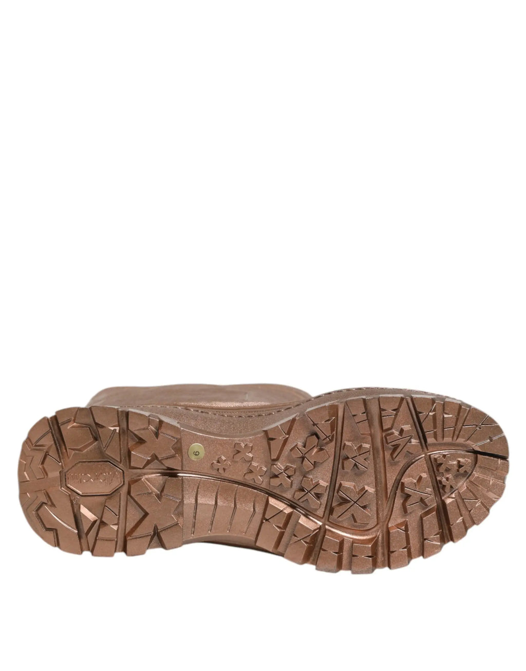 Semelle en caoutchouc tan avec motif de crampons agressifs et logo embossé pour bottes pluie dolce & gabbana or métal