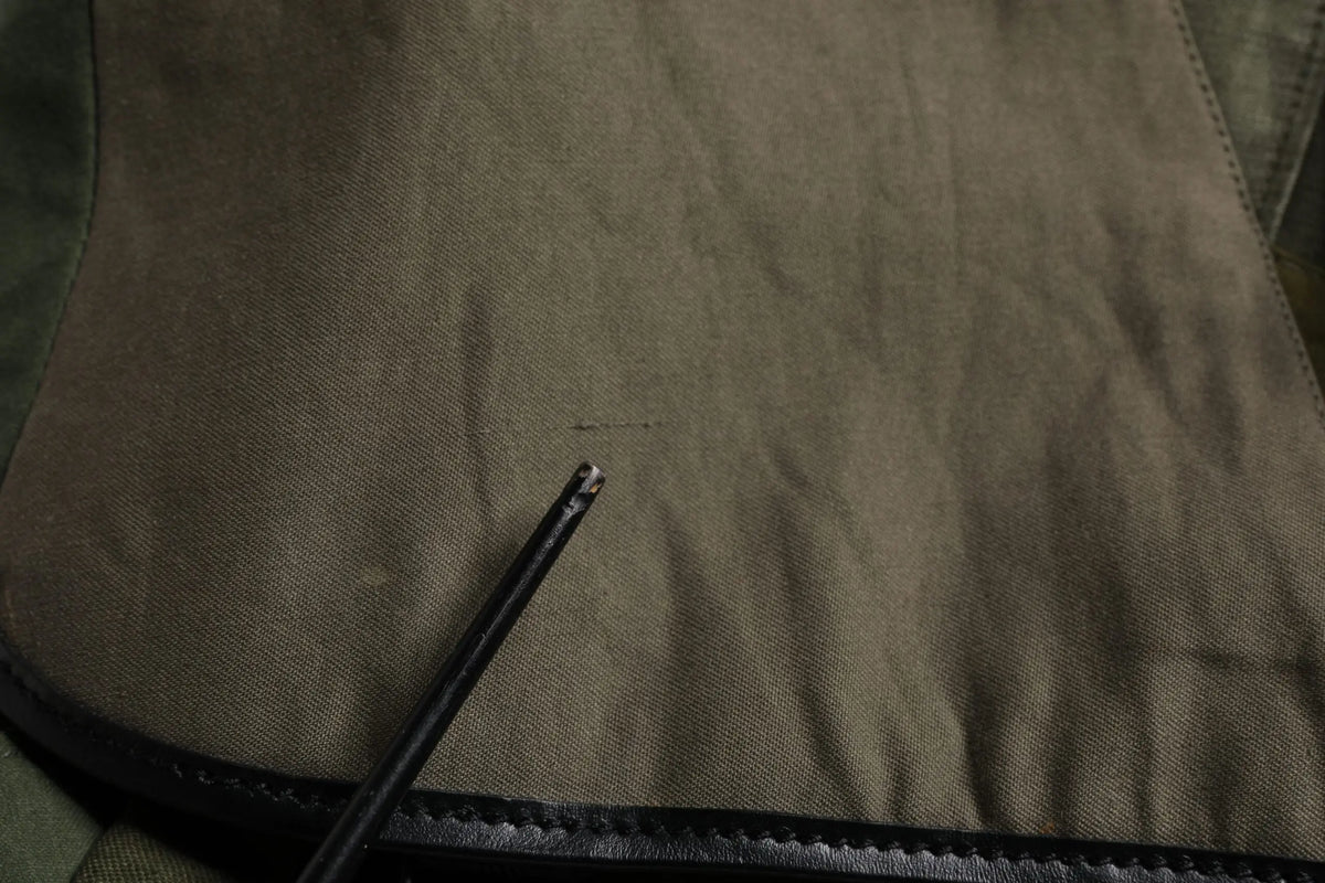 Sac à dos de voyage patchwork militaire dolce & gabbana en toile olive avec garniture en cuir noir