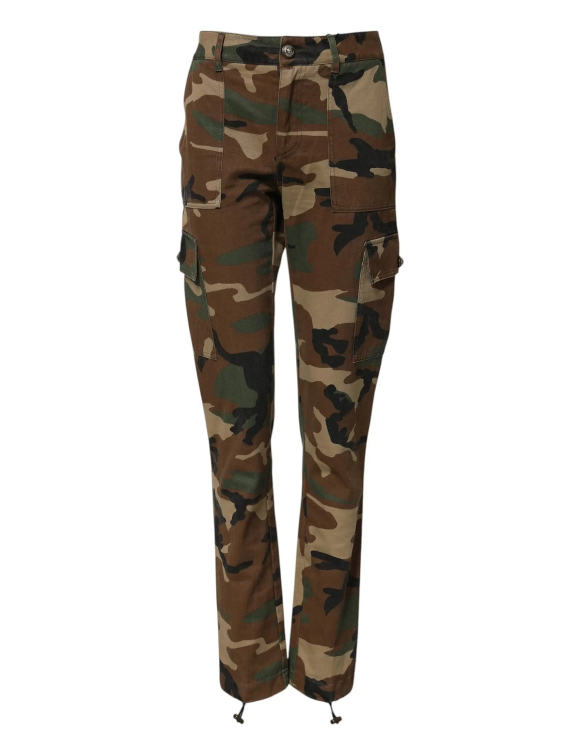 Pantalon cargo multicolore camouflage dolce & gabbana avec motif militaire classique en tons marron vert et noir