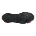 Semelle noire en caoutchouc avec accents rouges translucides et logo dg embossé au talon des baskets dolce & gabbana multicolore camouflage montantes vues de dos