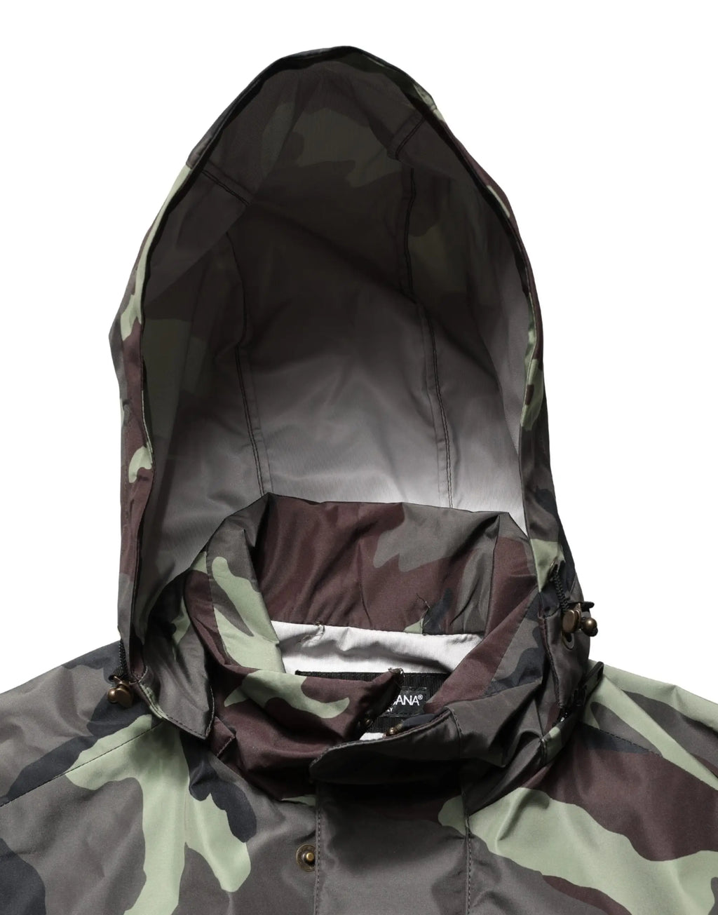 Veste à capuche bomber dolce & gabbana camouflage multicolore vert foncé marron et noir en tissu technique
