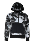 Sweat à capuche homme dolce gabbana multicolore camouflage noir et gris avec poche avant noire et poignets côtelés