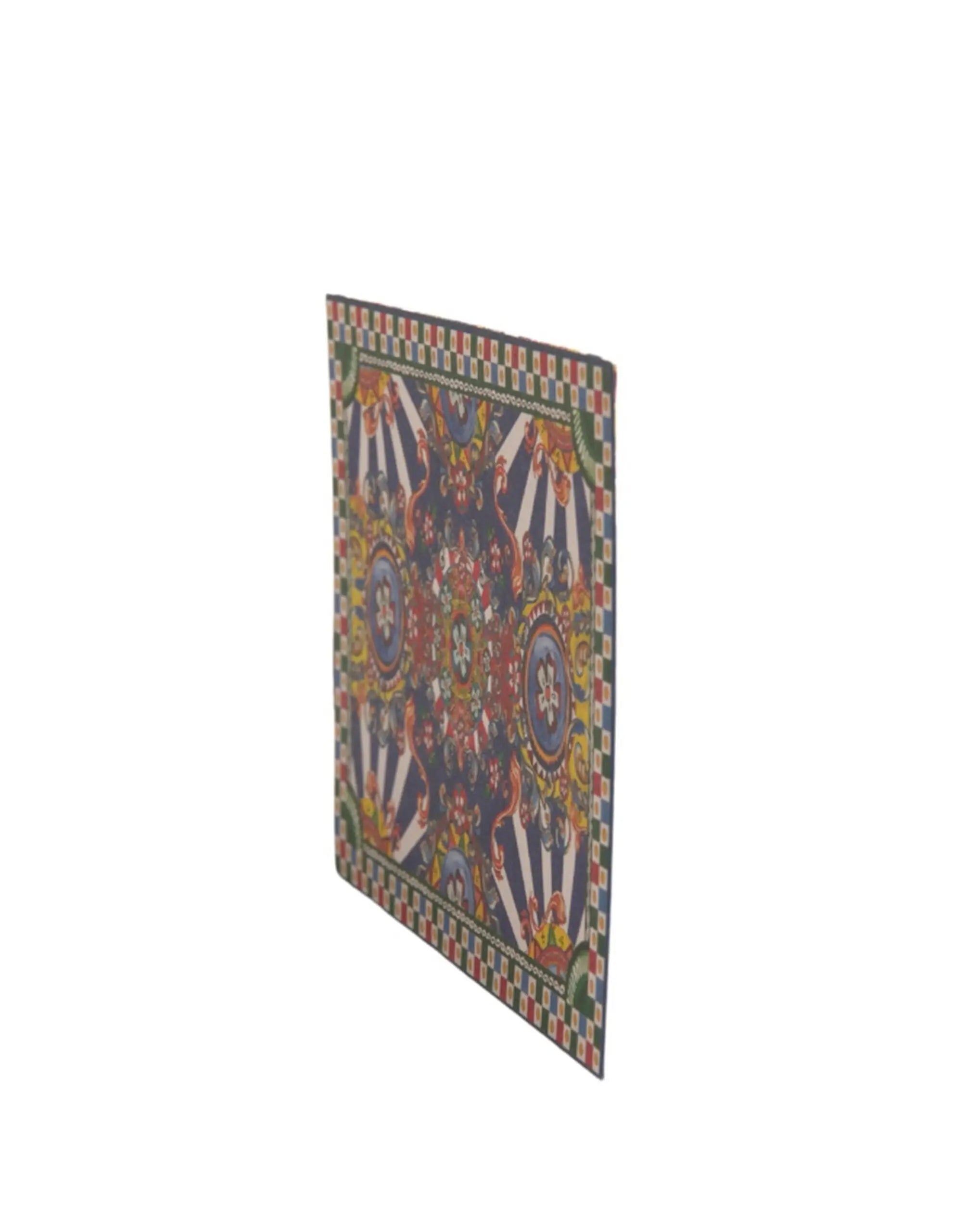 Écharpe dolce & gabbana multicolore avec motif royal symétrique et bordure à carreaux pour porte-cartes enveloppe