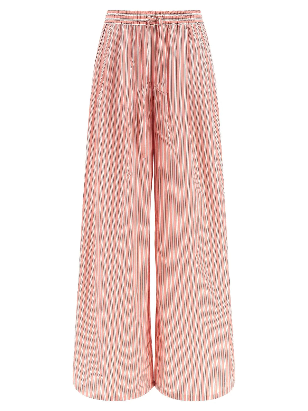 Pantalon large à rayures verticales roses et blanches en coton dolce & gabbana avec taille élastique pour pyjama