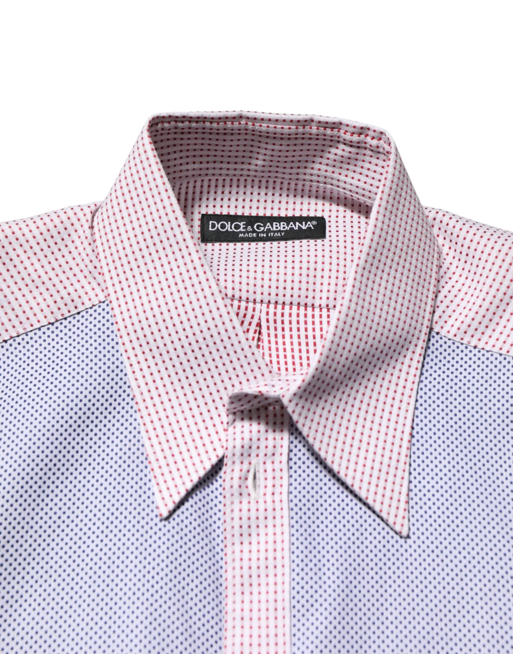 Chemise à col dolce & gabbana pour homme en coton à carreaux rose et blanc avec tissu italien et détails en points