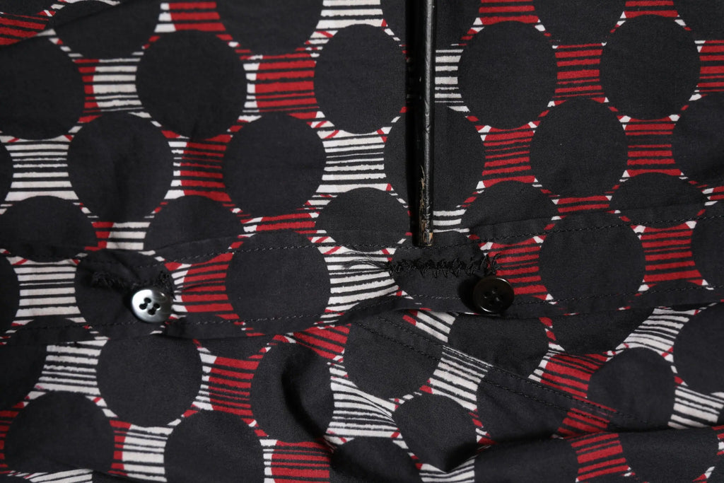Tissu à pois noir et rouge avec fermeture éclair noire pour chemise à manches longues en coton multicolore dolce & gabbana gold