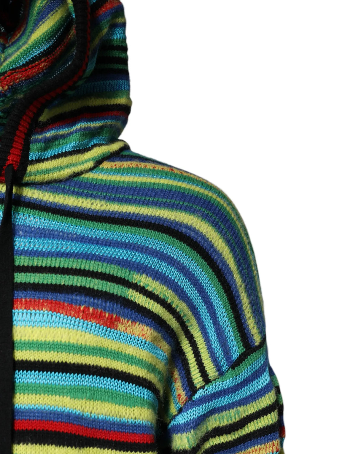 Dolce & gabbana pull à capuche en coton multicolore avec rayures horizontales bleues, vertes, jaunes, rouges et noires