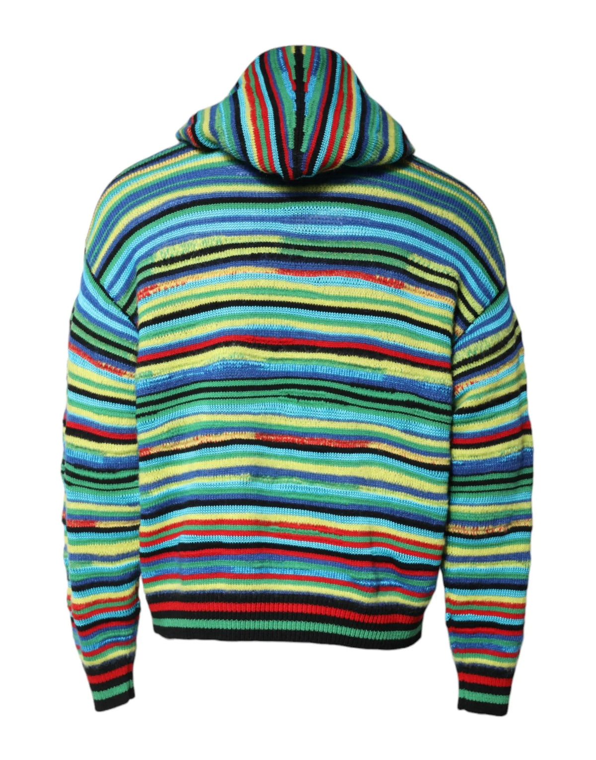 Veste à capuche dolce & gabbana en coton multicolore avec rayures horizontales vives bleu vert jaune rouge et noir