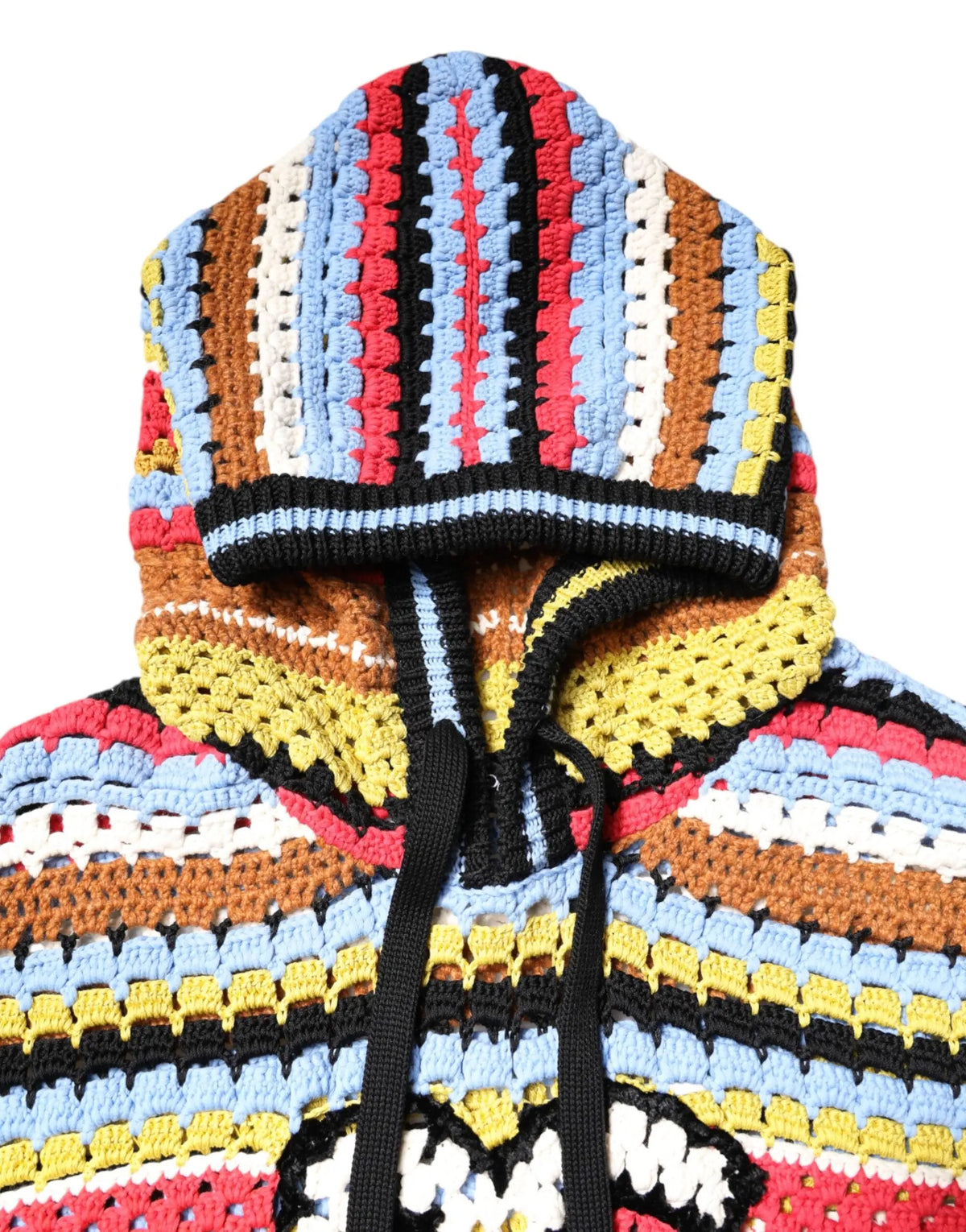 Dolce & Gabbana sweat à capuche en coton multicolore avec rayures horizontales vibrantes rouge bleu jaune marron noir