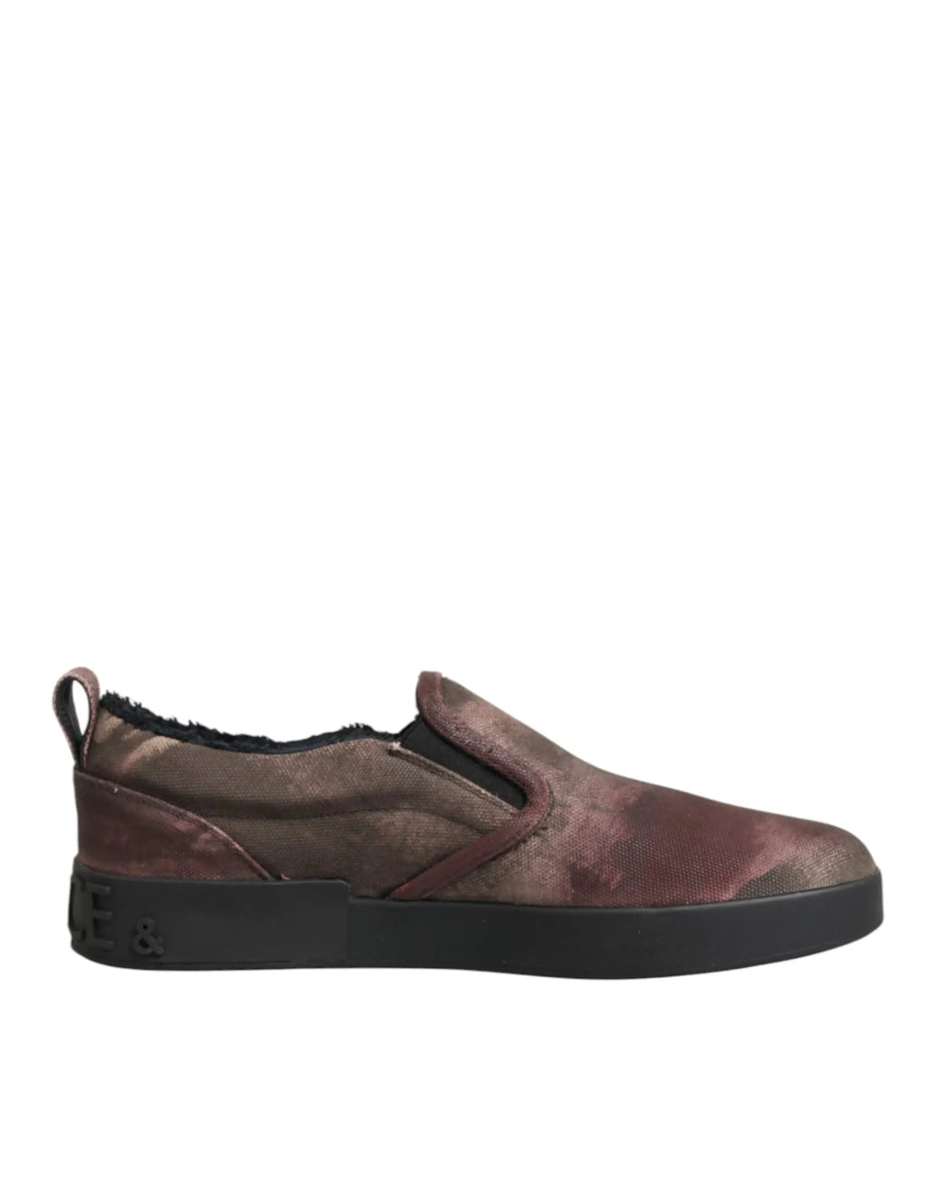 Sneakers dolce gabbana pour homme en coton multicolore avec semelle en caoutchouc noire doublure douce et design marron métallique