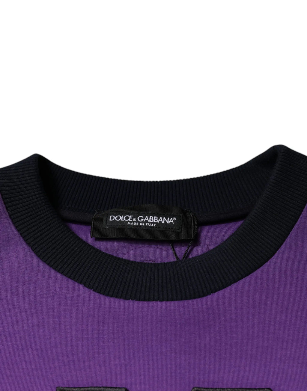 Pull dolce & gabbana pour homme multicolore en maille avec col rond côtelé noir et manches longues