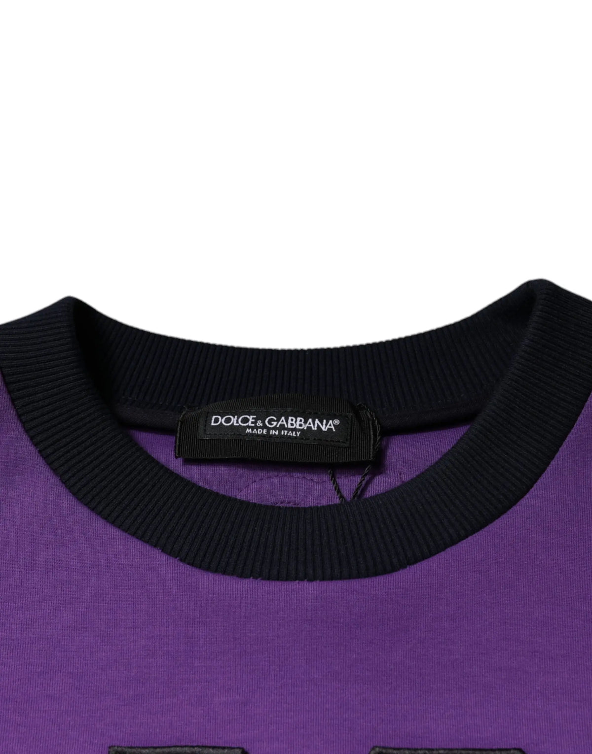 Pull dolce & gabbana pour homme multicolore en maille avec col rond côtelé noir et manches longues