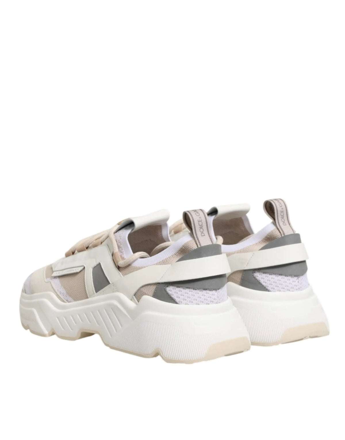 Baskets basses dolce & gabbana daymaster multicolores crème et grises à plateforme épaisse en mesh et cuir synthétique