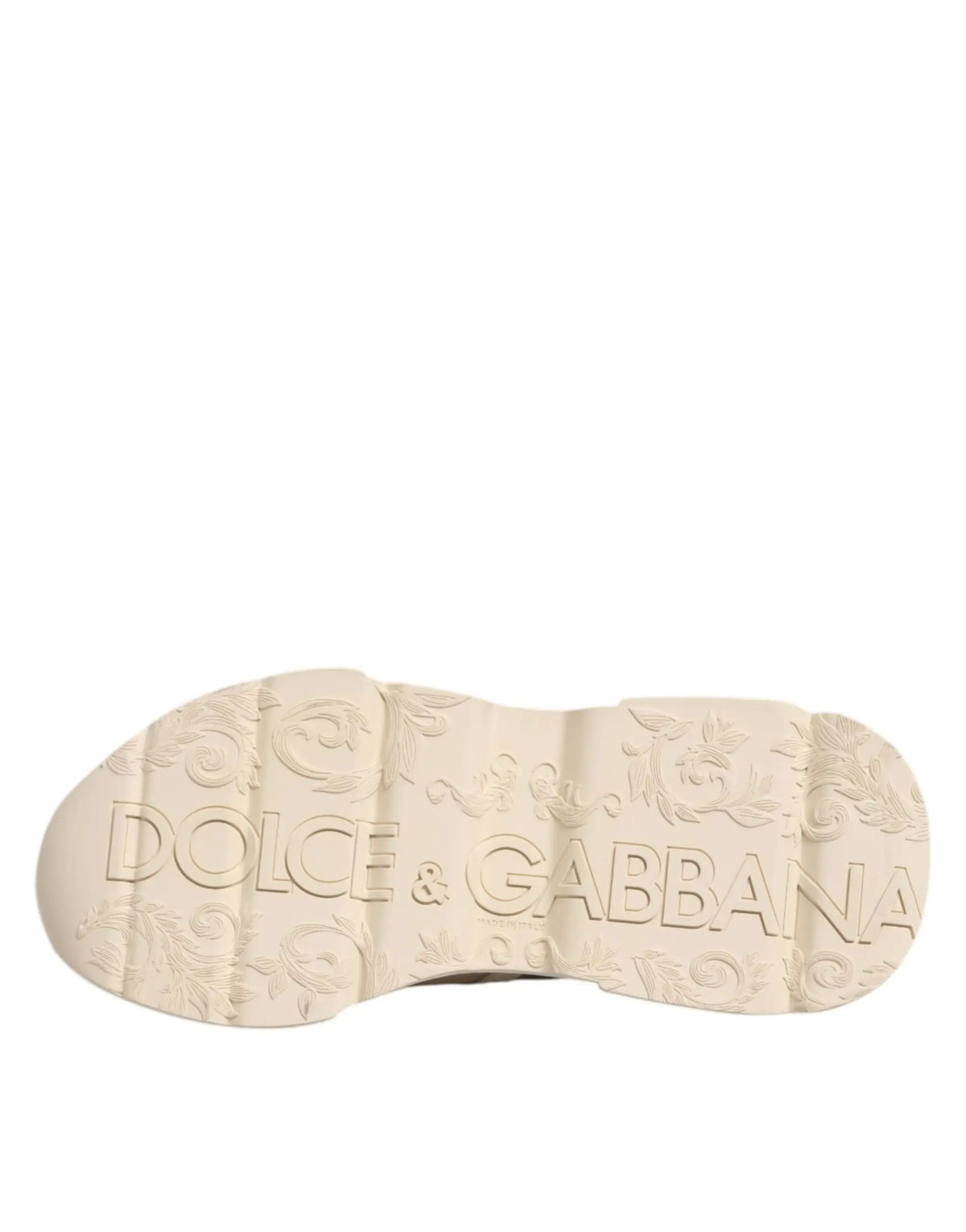 Semelle en caoutchouc crème avec logo dolce gabbana embossé et motifs floraux des sneakers basses multicolores daymaster