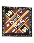 Dolce & gabbana foulard homme 50,5 cm x 50 cm en coton rouge et noir avec texte woking 84 sur rayures diagonales dorées