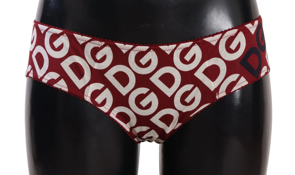 Bas de bikini dolce gabbana multicolore avec motif logo dg rouge et blanc vue arrière