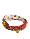 Red snakeskin-patterned dolce & gabbana handbag accessory shoulder strap with floral interior and yellow star charms